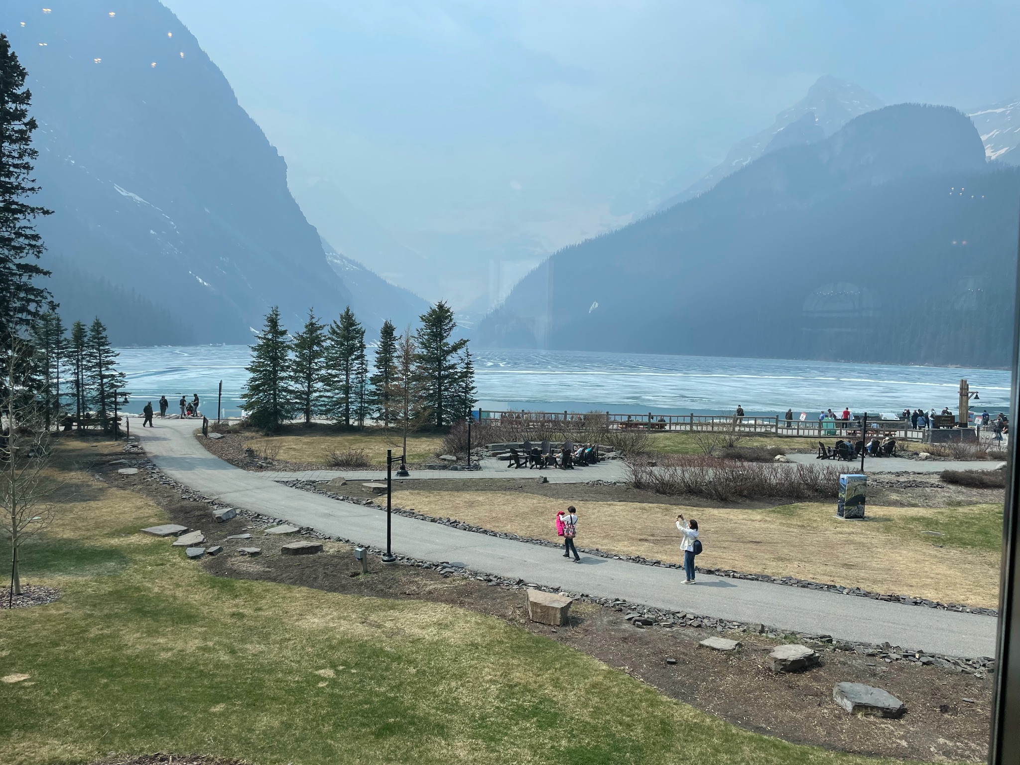 View from the Fairmont Château Lake Louise High Tea